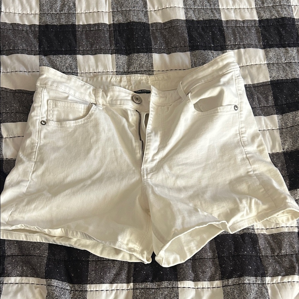 American Eagle Outfitters High Waist Cream Shorts